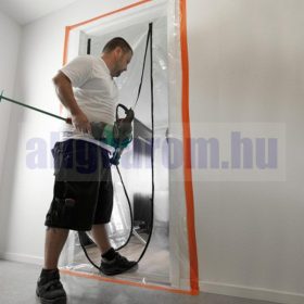   Fólia védőajtó építkezéshez 215x112 cm felújításhoz cipzáros védőfólia ajtó