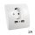 Hálózati konnektor 2 USB aljzattal Süllyesztett USB aljzatos fehér hálózati csatlakozó 230V