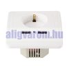 Hálózati konnektor 2 USB aljzattal Süllyesztett USB aljzatos fehér hálózati csatlakozó 230V