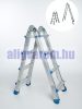 Kétágú létra széthúzható kinyitható 4,1 méter magas összehajtható, összetolható 2x7 létrafok