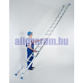   Kétágú létra széthúzható kinyitható 5,3 méter magas összehajtható, összetolható 2x8 létrafok
