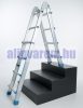Kétágú létra széthúzható kinyitható 5,87 méter magas összehajtható, összetolható 2x9 létrafok