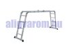 Összecsukható létra és állvány 3,7 méter magas 4 részes összehajtható 4x3 létrafok. Összecsukva csak 100 cm hosszú!