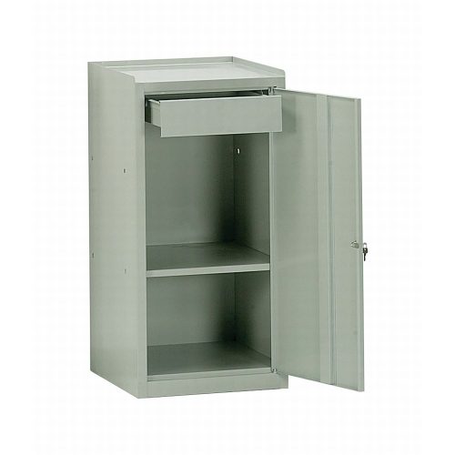 Ipari acélszekrény 100x50x50 cm acél szerszámos szekrény 1 fiókkal és 1 polccal szürke 