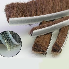   Szigetelő kefe 5 méteres üvegajtó szigetelés barna 9x5 mm ajtókefe vitrin üveges szekrény szélfogó üvegajtó kefe