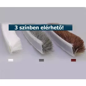 Szigetelő kefe 5 méteres üvegajtó szigetelés fehér 9x5 mm ajtókefe vitrin üveges szekrény szélfogó