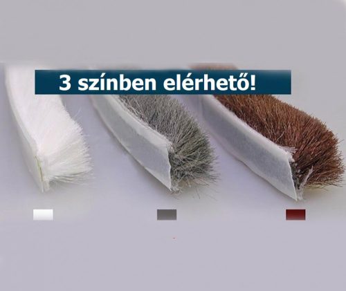 Szigetelő kefe 5 méteres üvegajtó szigetelés fehér 9x5 mm ajtókefe vitrin üveges szekrény szélfogó üvegajtó kefe