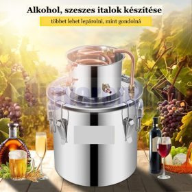   Alkohol desztillálló 11,4 literes rozsdamentes acél alkohol lepárló tartály pálinkafőző