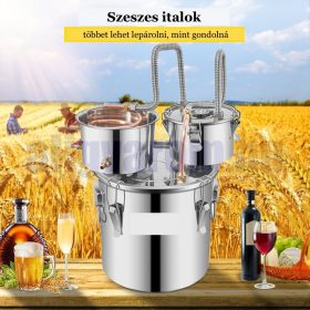   Alkohol desztillálló 12 literes rozsdamentes acél alkohol lepárló tartály pálinkafőző