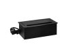 Süllyeszthető elosztó asztalba, pultba, 2x230V, USB-A + USB-C és 2×RJ45 csatlakozóval – szálcsiszolt fekete alumínium kivitel