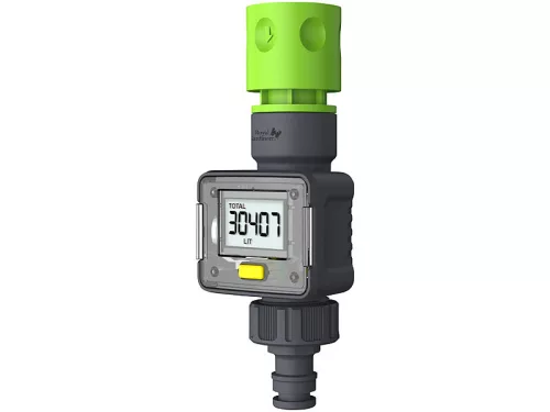 Digitális átfolyásmérő, vízóra, locsolásmérő 4 számlálós kijelzővel