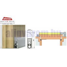   Automata küszöb - profi megoldás - ajtó oldalára szerelhető - ezüst színben - 1110 mm hosszal önzáró
