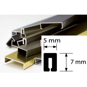   AV Díszcsík csempe padlólap matt eloxált ezüst alumínium 5x7x2700 mm fém díszprofil burkoló profil kültéri beltéri