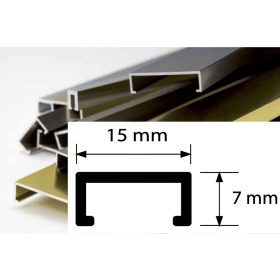   AV Díszcsík csempe padlólap polírozott arany alumínium 15x7x2700 mm fém díszprofil burkoló profil kültéri beltéri
