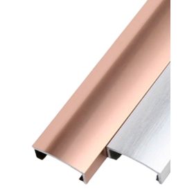   AV Bordűr díszítőprofil polírozott vörösréz színű 15x7x2700 mm alumínium díszcsík burkolóprofil