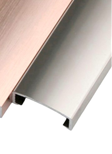 AV Bordűr díszítőprofil matt Pezsgő titán színű 15x7x2700 mm domború alumínium díszcsík burkolóprofil