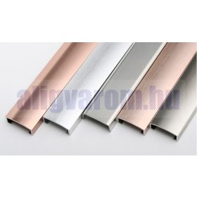   AV Bordűr díszítőprofil matt Pezsgő titán színű 15x7x2700 mm domború alumínium díszcsík burkolóprofil