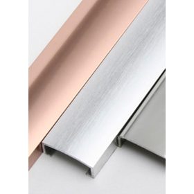   AV Bordűr díszítőprofil szálcsiszolt Ezüst 15x7x2700 mm domború alumínium díszcsík burkolóprofil