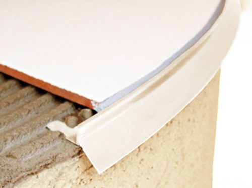 AV Hajlítható erkély vízvető teraszszegély ezüst eloxált matt 20x8x2700 mm balkonprofil padlólap alá terasz lépcső teraszprofil