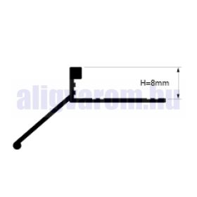   AV Erkély vízvető teraszszegély ezüst eloxált matt 20x8x2700 mm balkon profil padlólap alá terasz lépcső teraszprofil balkonszegély