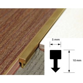   AV Réz díszcsík bordűr csempe padlólap valódi sárgaréz 5x10x2700 mm rusztikus díszprofil burkoló profil kültéri beltéri