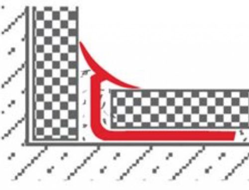 OX Csempe padlólap szürke belső sarok profil 2500 mm 8-9 mm-es lapokhoz