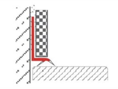 OX Burkolható kádszegély csempe alá Zuhanytálca szegély belső sarokprofil rugalmas élekkel  6-8-10 mm-es lapokhoz fehér színben