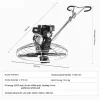 Benzines szárnyas betonsimító gép 1115 mm – 14 LE, 1165 mm-es simítótányérral