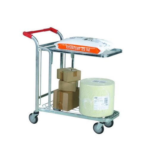 Bevásárlókocsi, kétszintes szállítókocsi, húzható, összetolható  kézikocsi 300 kg teherbírás