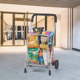   Összecsukható bevásárlókocsi 30 kg teherbírással, kompakt és praktikus megoldás