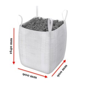   Big Bag zsák 1000 kg 4 füles hevederfüles tároló zsák 90x90x165 cm targoncával, daruval mozgatható