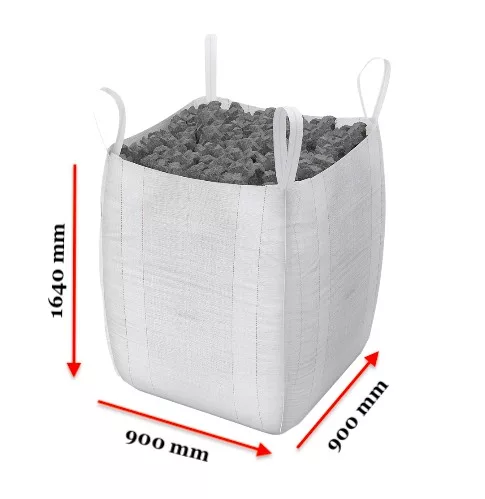 Big Bag zsák 1000 kg 4 füles hevederfüles tároló zsák 90x90x165 cm targoncával, daruval mozgatható