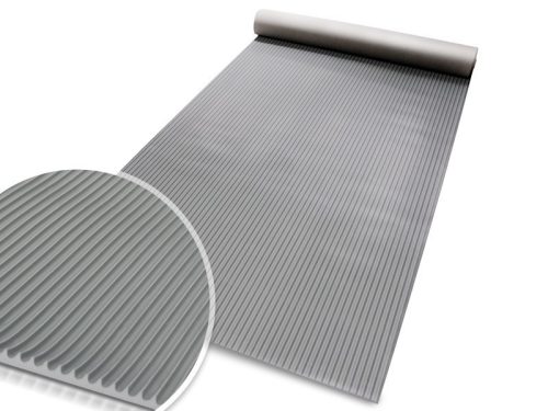 SBR Bordás gumiszőnyeg szürke 3 mm vastagság 1000 és 1200 mm széles tekercs finom csíkozás 
