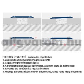   AV Burkolatváltó profil Matt pezsgőszínű lapos bordás 30 mm 2700 mm öntapadós szintkülönbség ragasztható titán