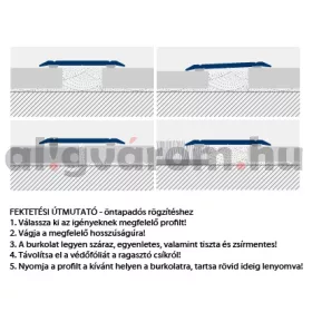 AV Burkolatváltó profil Matt pezsgőszínű lapos 40 mm 900 mm öntapadós szintkülönbség ragasztható