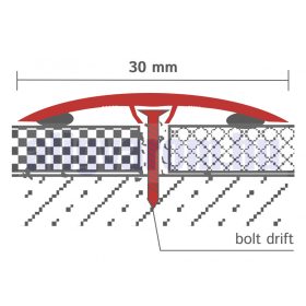  OX 30x2700 Fekete burkolatváltó profil 30 mm széles 270 cm szintkülönbség kiegyenlítő csavarozható és ragasztható