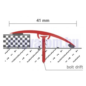   OX 40x900 arany Szintkiegyenlítő profil ajtó küszöb helyett matt arany 0-12 mm 40 mm széles 90 cm szintkülönbség kiegyenlítő