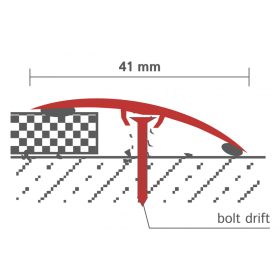 Szintkiegyenlítő profil szintkülönbség kiegyenlítő ajtó küszöb helyett ezüst 40 mm széles 90 cm hoss