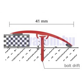 Szintkiegyenlítő profil ajtó küszöb helyett Bronz 0-12 mm 40 mm széles 90 cm szintkülönbség