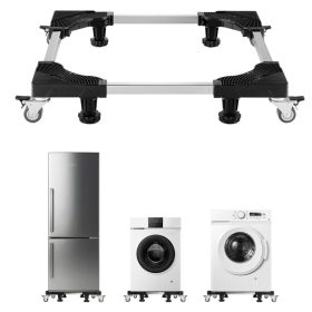   Állítható mosógép- és hűtőszekrény-állvány 500 kg teherbírású bútorszállító kocsi 91x91x11 cm 