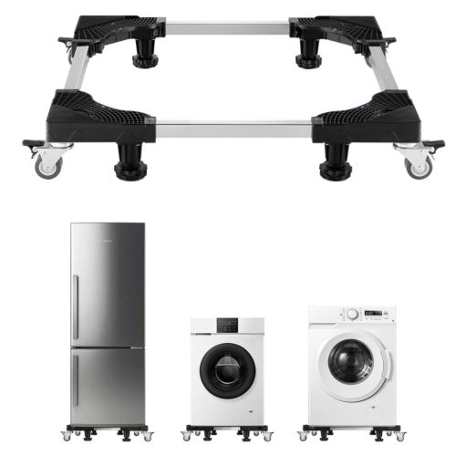 Állítható mosógép- és hűtőszekrény-állvány 500 kg teherbírású bútorszállító kocsi 91x91x11 cm 