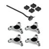 4x Bútorszállító kocsi görgős szállító alátét 3 kerékkel 158x158x65mm