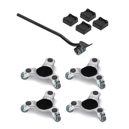 4x Bútorszállító kocsi görgős szállító alátét 3 kerékkel 158x158x65mm