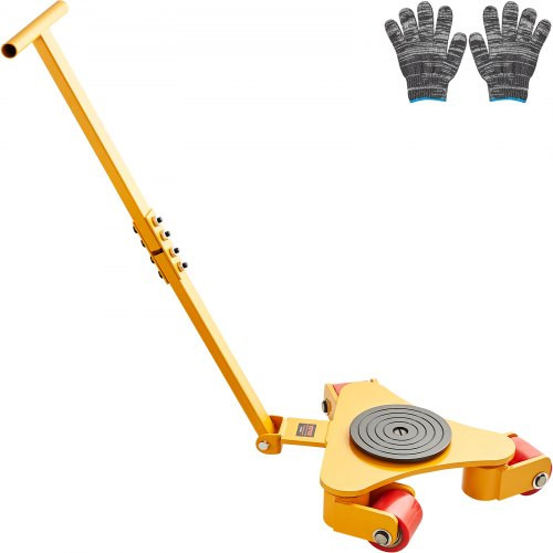 3T Szállító kocsi fogantyúval 425x335x116mm Szállító görgők szénacélból Ipari görgő 3x 360° PU kerekekkel Görgő Ф165x10mm Fordulóasztal Bútorszállító segédeszköz Szállító kocsi
