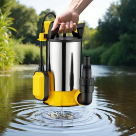   Szennyvízszivattyú rozsdamentes inox lapos szívású búvárszivattyú 750 W 14000 l/h 8 méter emelésű zagyszivattyú