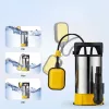 Szennyvízszivattyú rozsdamentes inox lapos szívású búvárszivattyú 750 W 14000 l/h 8 méter emelésű zagyszivattyú