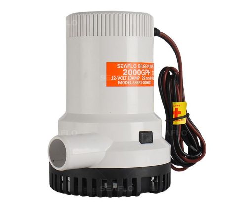 12V 168W búvárszivattyú Seaflo 5900 liter/óra szállítási teljesítmény és 3,6 méter emelési magasság