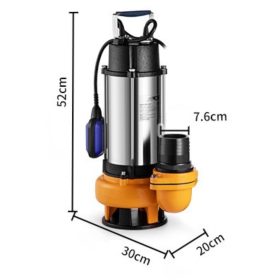  Nagy teljesítményű búvárszivattyú, szennyvízszivattyú rozsdamentes 2200 W 60.000 l/h 18 m emelésű zagyszivattyú 