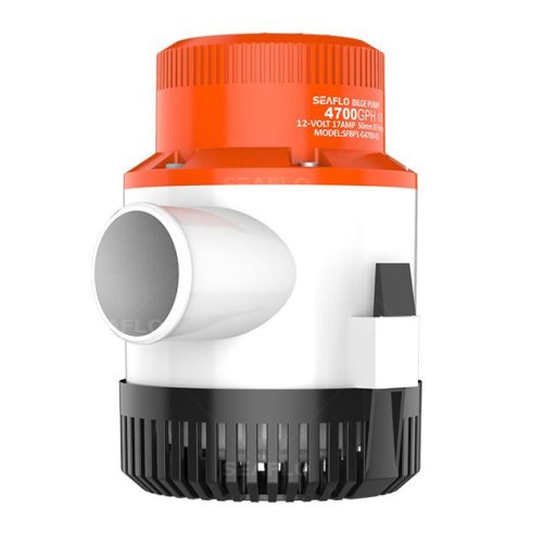 Búvárszivattyú Seaflo 12V 385W 16800 liter/óra szállítás 8 méter emelés Gyengeáramú pumpa