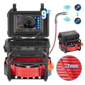   Csőkamera 50m ⌀23mm 1080P 9" HD kijelző, 512 Hz jeladó